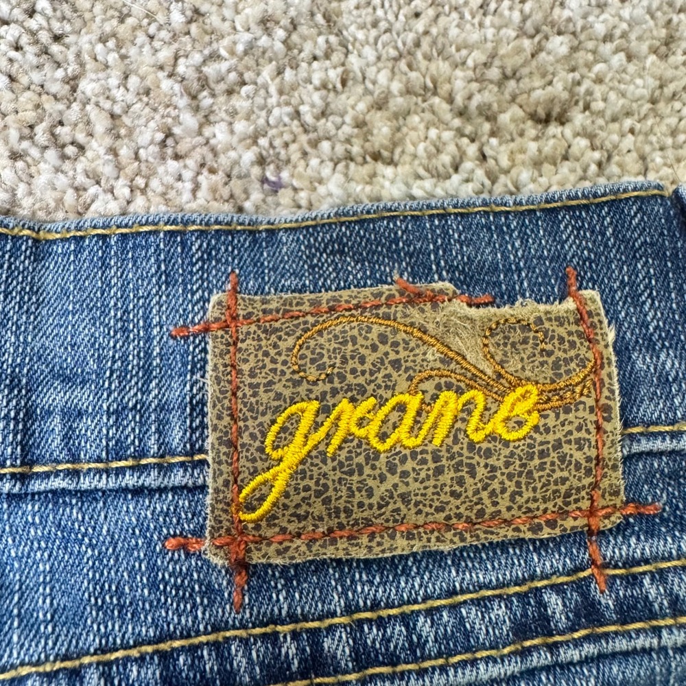 Vintage Y2K Grane Low Rise Flared Jeans Size 3 2000s Coquette Embroidered - Picture 5 of 8